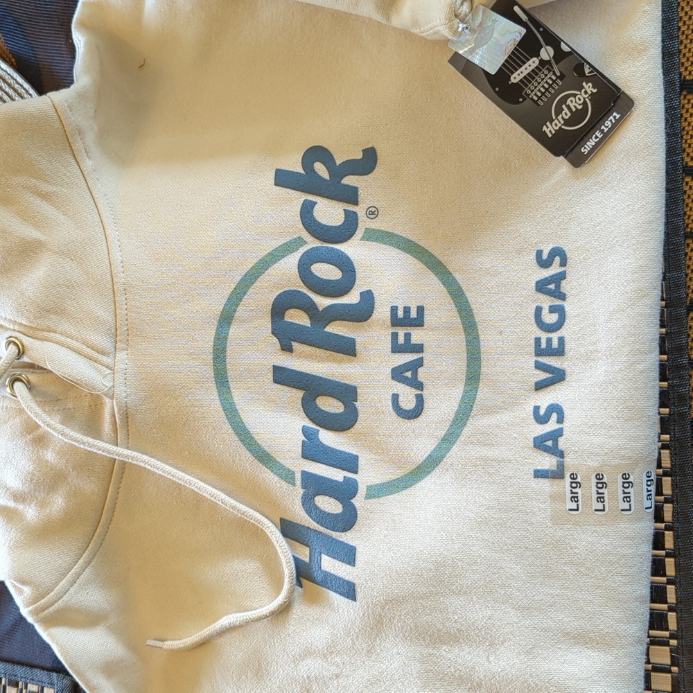 Unworn Cream Hard Rock Cafe Sweatshirt LARGE
